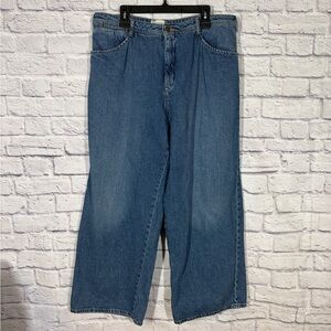 Pilcro Anthropologie Super Wide Leg Trouser Jeans High Rise Size 33